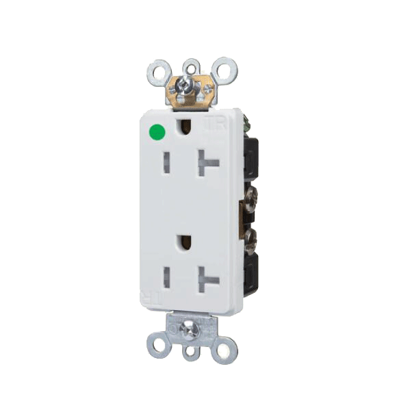 Hospital Grade Decorator Tamper Resistant Duplex Receptacle TR20-DHG