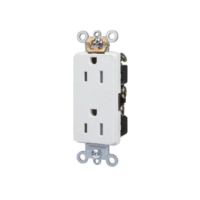 Industrial Grade 15A Decorator Tamper Resistant UL Duplex Receptacle TR15-DI