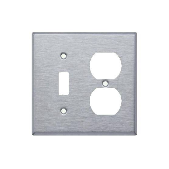Combination Two Gang Stainless Steel Wallplates WP2123