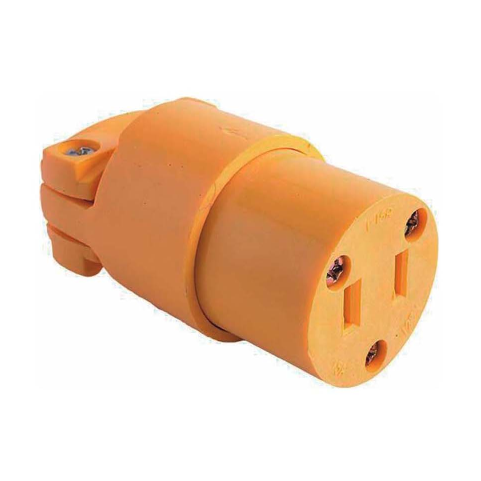 Straight Blade Cord Connector 2 Wire Plug 15A 125V HS10