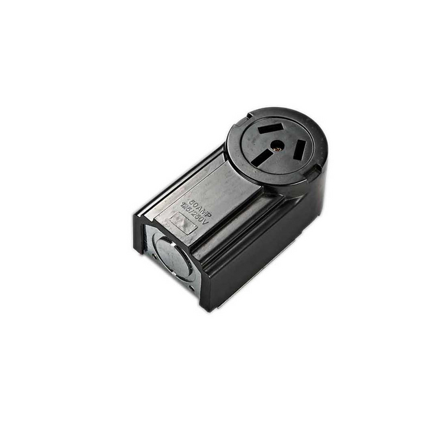 50A 250V Nema 10-50R 2Pole 3Wire Straight Blade Industrial Grade Surface Range Power Receptacle Outlet Socket Black