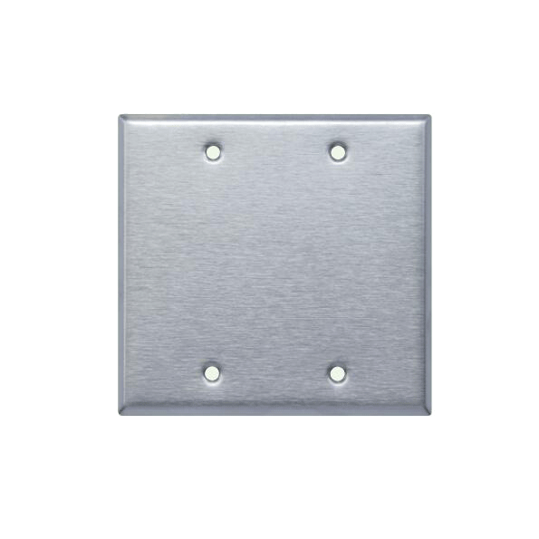 Two Gang Blank Stainless Steel Wallplates WP2101