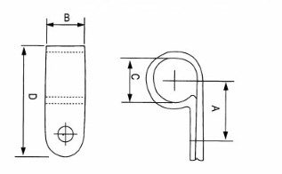 R Type-Cable-Clamp Drawing