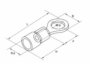 Ring Insulated Terminal Drawing