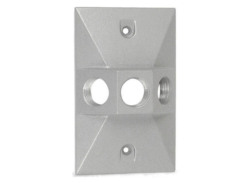 1/2" Weatherproof, 3-Hole, Rectangle Cover