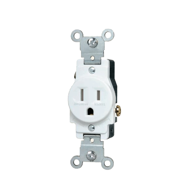 Tamper Resistant Wall 15A Single Receptacle TR115R