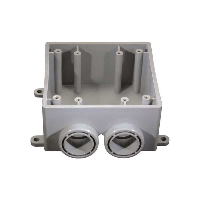 Two Gang PVC Weatherproof Outlet Box Three Holes