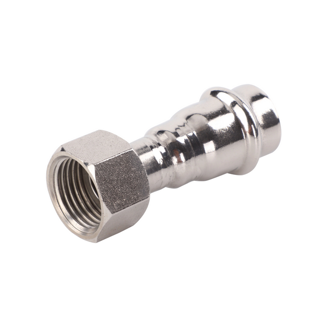 Press Fit Stainless Steel Pipe Straight Flat Face Union With Female Swivel Nut