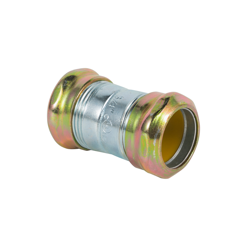 Raintight Type Steel Compression EMT Coupling with Insulated Throat