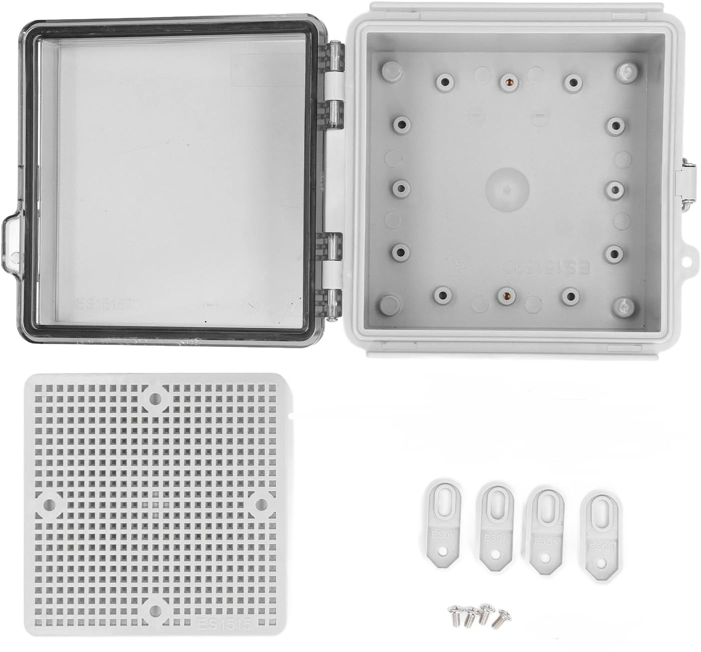 IP67 ABS Plastic Waterproof Junction Box Transparent Electric Box with Hinged Lid
