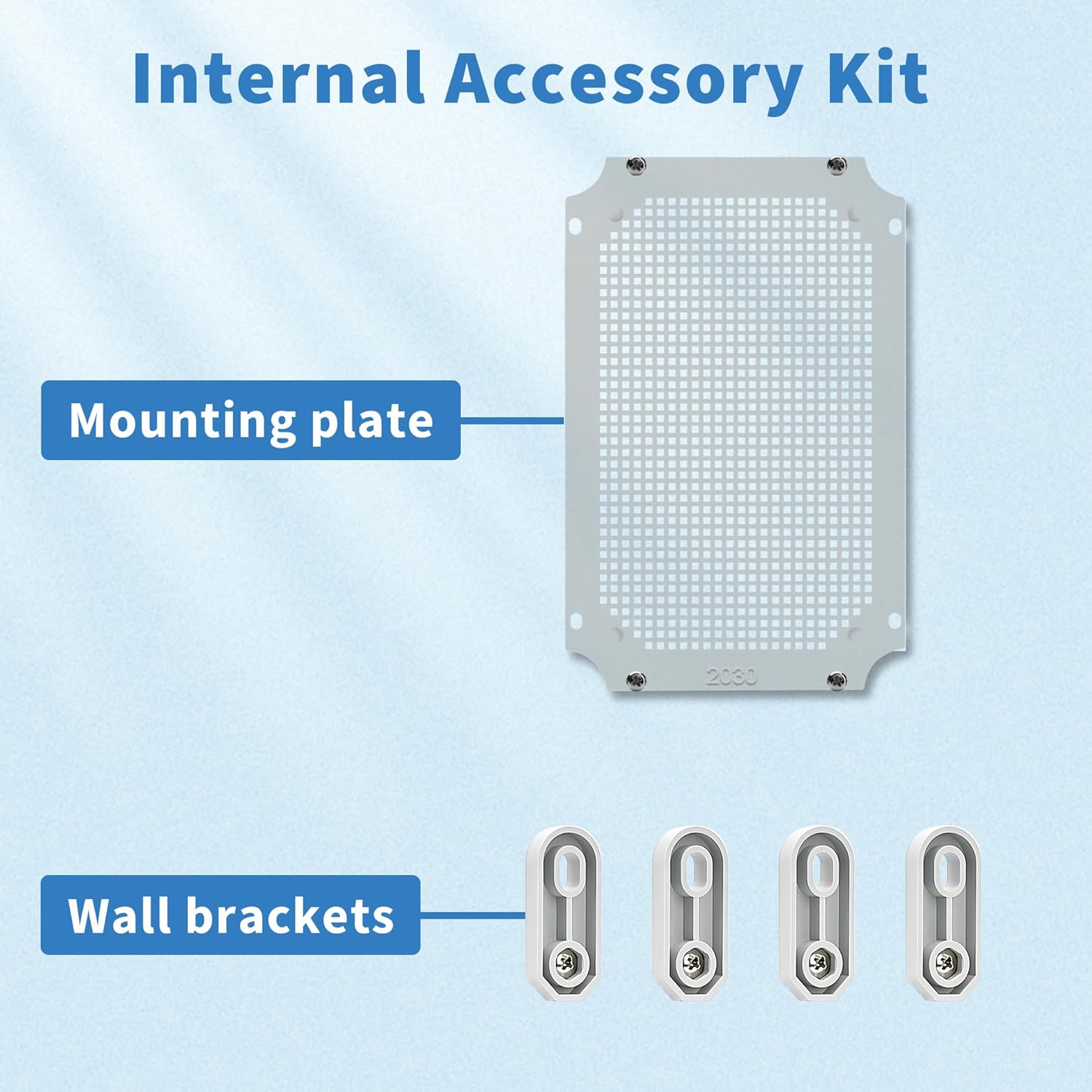 IP67 Waterproof Outdoor Junction Box with Mounting Plate ABS Plastic Electrical Enclosure, with Wall Bracket